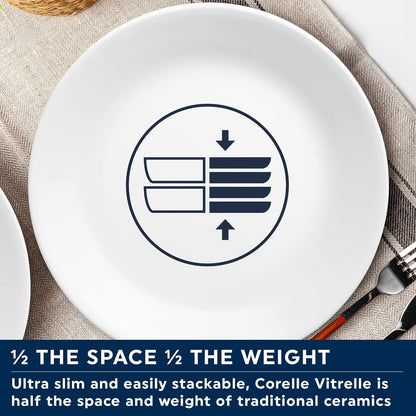 Dinnerware Set (12Pc Set, Winter Frost White)-Dinner Set for 4 | 4 X Dinner Plates, Side Plates & Bowls6