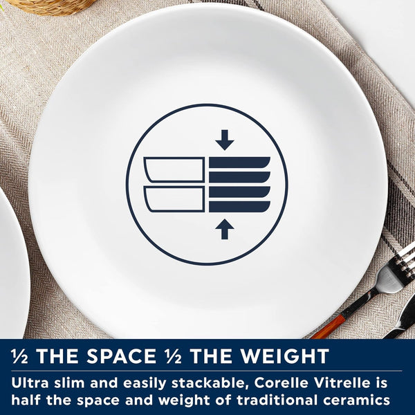 Dinnerware Set (12Pc Set, Winter Frost White)-Dinner Set for 4 | 4 X Dinner Plates, Side Plates & Bowls6
