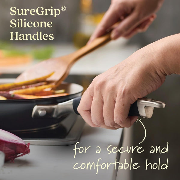 Advanced Ceramic Nonstick Pots and Pans, Induction Suitable, Dishwasher Safe, 9 Piece Cookware Set - Black with Cream Ceramic Interior6