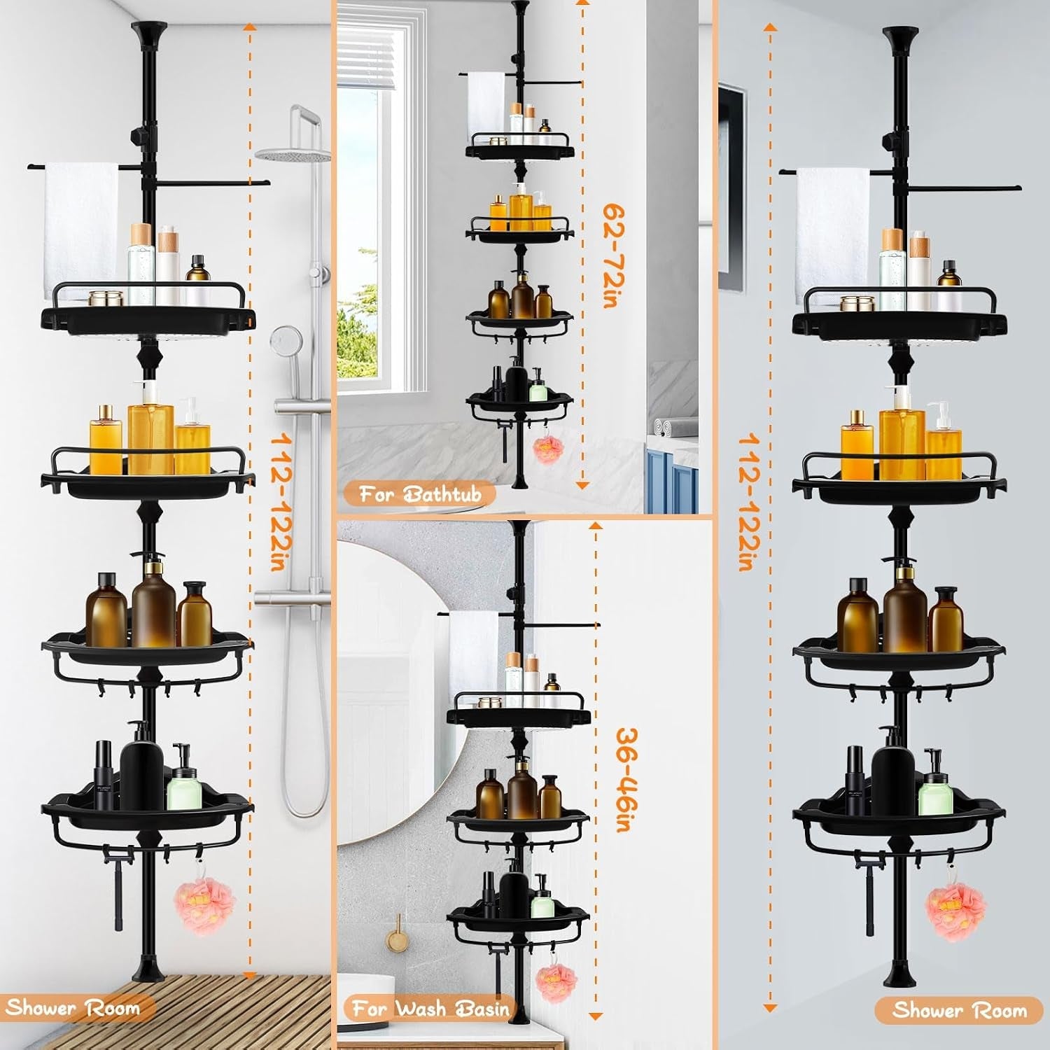 rustproof-shower-caddy-tension-pole-corner-shower-caddy-organizer-4-tier-adjustable-shelves-with-tension-pole-and-large-capacity-for-bathtub-shampoo-accessories-storage-rack-38-8-122-7inch