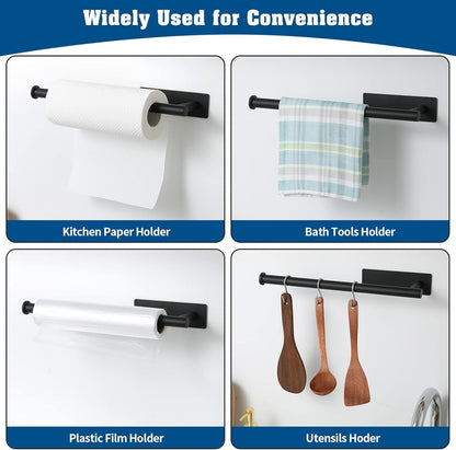under Cabinet Paper Towel Holder for Kitchen, Adhesive, Black5