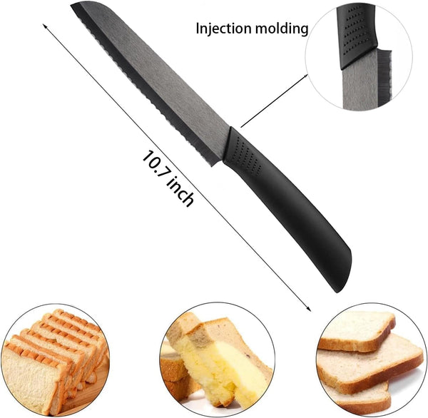 Ceramic Bread Knife - 6" Sharp Blade Serrated Kitchen Knife2