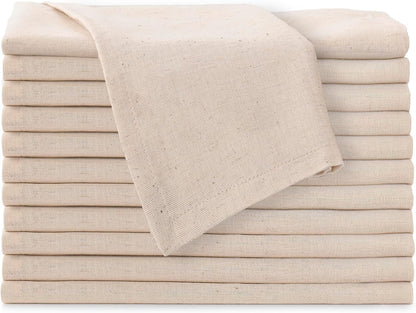 Cloth Napkin, Cotton Linen, Set of 12, 20X20 Inch, Ivory1