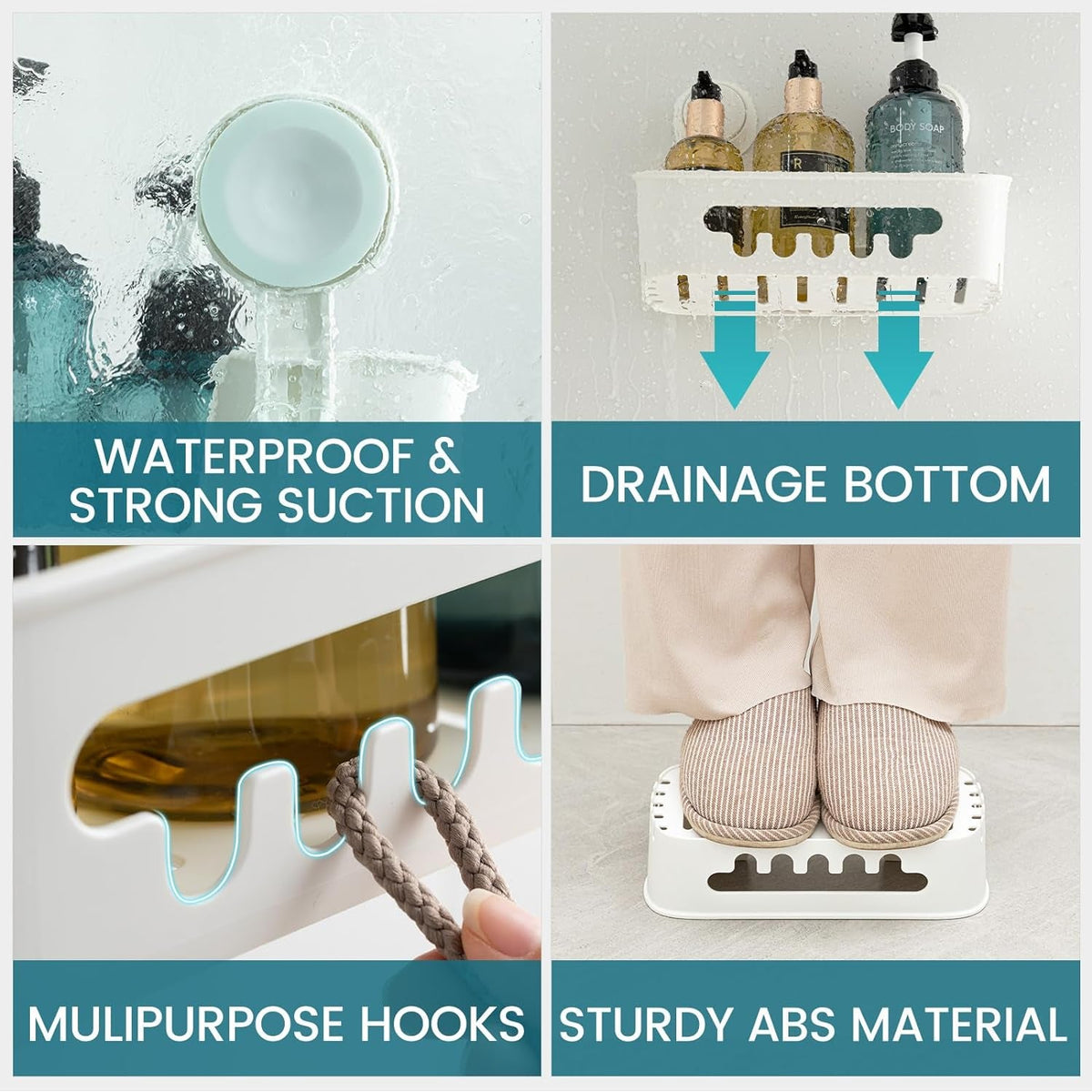 shower-caddy-suction-cup-2-pack-heavy-duty-bathroom-organizer-removable-shelves-for-inside-shower-shampoo-waterproof-suction-plastic-storage-for-bathroom-accessories-holder-white