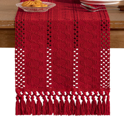 Boho Table Runner Fall Farmhouse Rustic Dining Dresser Scarf Home Decor3