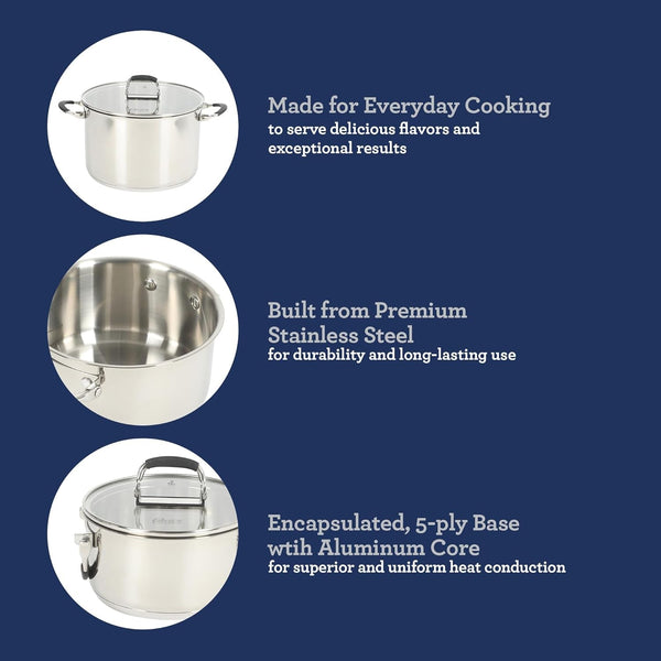 Oster Platinum Silverbolt 6 Piece Stackable Space-Saving Dutch Oven Sauce Pan Cookware Set5
