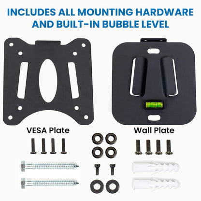 Ultra Low Profile Fixed TV Wall Mount for 13 to 32" Inch Screens, Slim TV Wall Mount Fits VESA 75 and 100 Mm, Flush TV Bracket 0.55" Design with 60 Lb Capacity, Built-In Bubble Level8