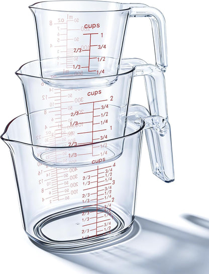 Measuring Cups Set of 3, Plastic, Nesting Design, Pour Spout1