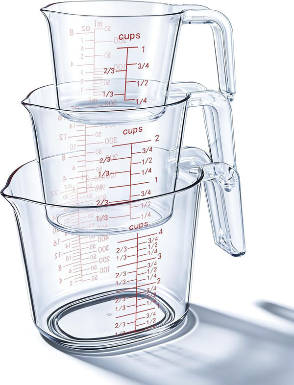 Measuring Cups Set of 3, Plastic, Nesting Design, Pour Spout1