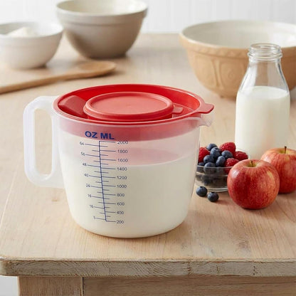 8 Cup Measuring Cup & Mixing Pitcher with Handle and Spout, Splatter-Free Lid, Bpa-Free, Ideal for Baking, Pancakes, and Whisking5