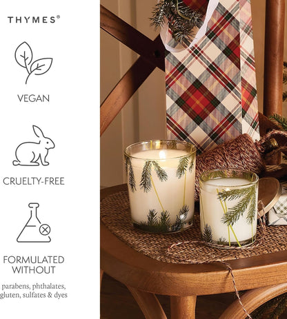 Thymes Frasier Fir Pine Needle Candle – Holiday Candles for Home Scented with Notes of Crisp Siberian Fir, Cedarwood & Sandalwood – Christmas Decor (6.5 Oz)6