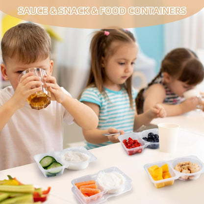 Reusable Snack Containers with Lids: Snack Pack Containers 20Pcs - Snackle Box Container Portion Control - Meal Prep Containers - Double Compartment Snack Containers for Travel - Camping Essentials7
