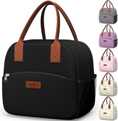 Lunch Bag Women Men Insulated Lunch Box Black 10L1