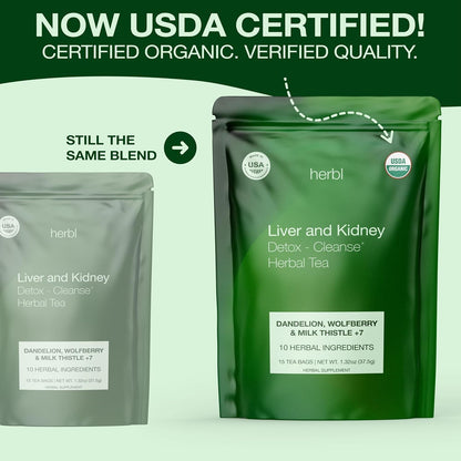 Organic Dandelion Wolfberry Tea - Kidney and Liver Detox Tea - Organic Liver Kidney Cleanse & Detox with Dandelion, Goji Berry, Milk Thistle, Turmeric, Hibiscus and Extra Herbal Ingredients8