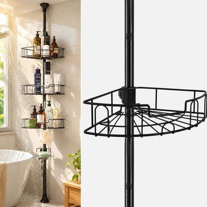 Shower Caddy Tension Pole, 4-Tier Heavy Duty Corner Organizer, 39-125 Inch1