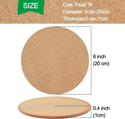Cork Trivet, 4 Pack High Density Thick Cork Coasters Set for Hot Dishes, 8 Inch Heat Resistant Multifunctional Corks Trivets for Hot Dishes, Hot Pads for Kitchen, Table, Countertops2