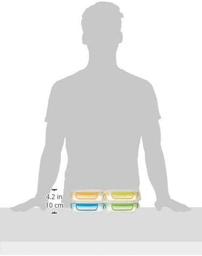 '- 4 Pack of Fun Size Leakproof Sandwich Containers - Reusable, BPA Free Sandwich Boxes. Airtight Seal. Also Great for Salads, Snacks, Fruit, Treats and Food Storage.9