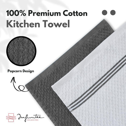 Kitchen Towels - 6 Pack - Cotton Dish Towel |15" X 25"| | 100% Cotton, Highly Absorbent Tea Towels - Lint Free, Soft, Durable & Quick Dry, Ideal for Drying Dishes & Kitchen Cleaning8