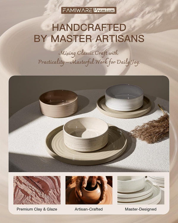 Stoneware Dinnerware Sets, Plates, Bowls, Dishes Set for 86