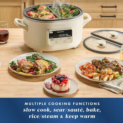 Crock-Pot Multimeal Multicooker and Programmable Slow Cooker with Bake Function, Create 2 Dishes Simultaneously, Two 3.7Qt Nonstick Pots Feed 8+ People, Dishwasher-Safe2