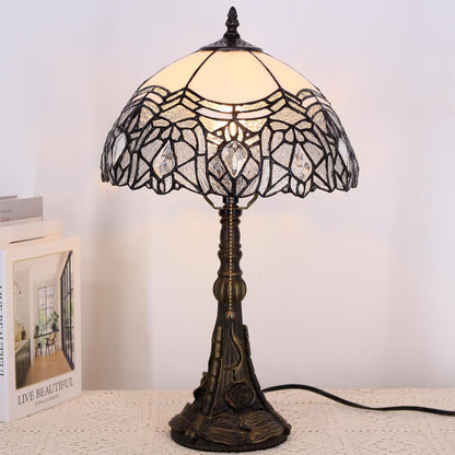 Table Lamp Base Replacement Only(E (W 6 H 19 Inch)) | Fit for 8, 10, 12 Inch Tiffany Style Stained Glass Lampshade, Dark Bronze Finish,Resin, Push Switch on Cord9