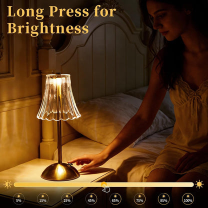 6 Pcs Cordless Table Lamp Rechargeable Touch Lamp, Gold Flower4