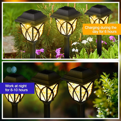 20 Pack Solar Pathway Lights Outdoor Landscape Waterproof Garden LED Lights for Yard Patio Lawn Pathway House Shape Decorative Warm White(Modern)6