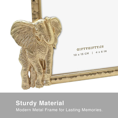 Modern Elephant Gold Picture Frame 4X6 Inch for Tabletop Display Perfect for Home Decor Wedding Vacation Graduation Milestone Photo6
