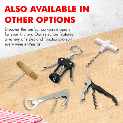Select Waiters Corkscrew with Foil Cutter and Bottle Opener, 5 Inches in Length, Stainless Steel/Black7