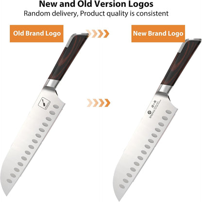 Japanese Santoku Knife 7 Inch, Multi-Layer Forged, Powder Steel Core3