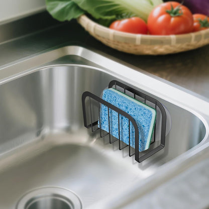 Sponge Holder for Kitchen Sink,Kitchen Sink Caddy with Sponge Holder-Black4
