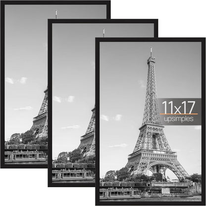 11X17 Poster Frame, Easy Slide-In Assembly, Black, 3 Pack1