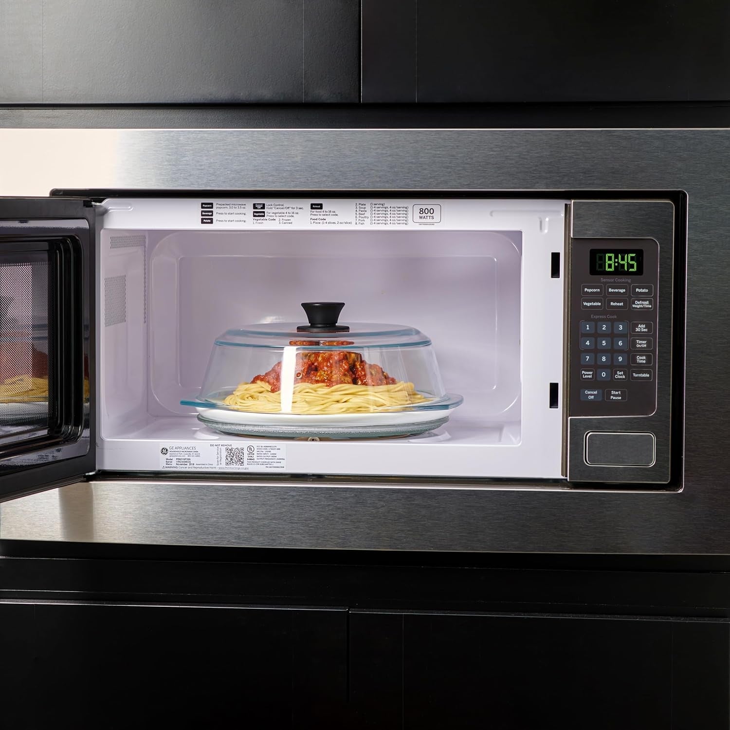 tall-glass-microwave-splatter-cover-cool-touch-easy-grip-handle-durable-borosilicate-glass-plastic-free-lead-bpa-free-dishwasher-safe-dual-steam-vents-clear-food-plate-guard-lid