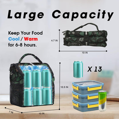 Lunch Box for Women, Insulated Lunch Bag Women with Adjustable Shoulder Strap, Cute Lunch Tote Bag for Work,Picnic,Camping2