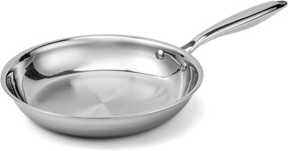 Tri-Ply Stainless Steel Frying Pan 10 Inch，Non-Toxic PFAS, PFOA & PTFE Free, Compatible with All Cooktops & Induction Safe, Oven Safe Pan for Searing & Sautéing6