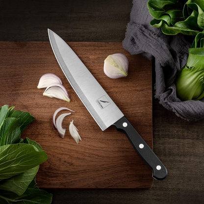 Kitchen Knife, 3-Pcs Knife Set with Sheath, 8 Inch Chef Knife, 4.5 Inch Utility Knife, 4 Inch Paring Chef Knife, Stainless Steel, Black8