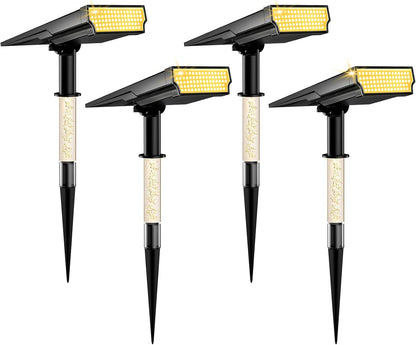 Solar Spot Lights Outdoor Waterproof, Warm White 4 Pack8