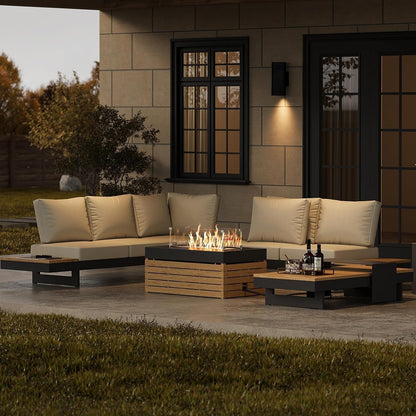Patio Conversation Sets with Fire Pit, Modular Outdoor Sofa1