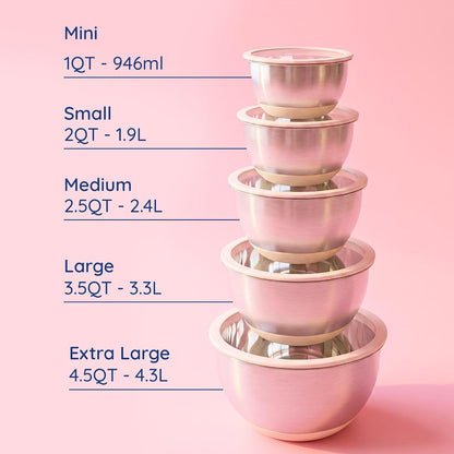 Non-Toxic Stainless Steel Mixing Bowls, Glass Lids, Plastic Free, 5-Pcs7
