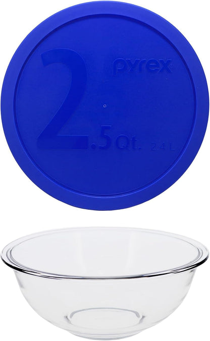 325 2.5-Qt Glass Bowl and 325-PC 2.5-Qt Blue Lid - Made in the USA1
