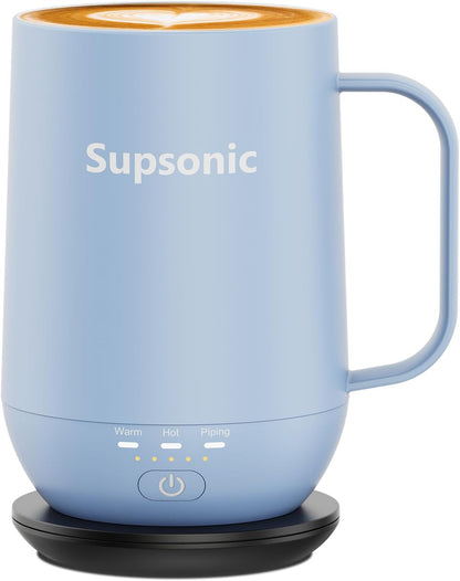 '- 16Oz Self Heating Coffee Mug, Smart Heated Coffee Mug Faster Direct-Contact Heating up to 149°F, Coffee Mug Warmer Set with Auto Shut-Off - Gifts for Men Women | S21