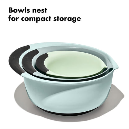OXO Good Grips 3-Piece Plastic Mixing Bowl Set- Blue, Gray, Jade6