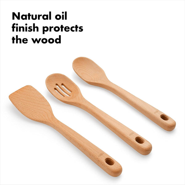 OXO Good Grips Wooden Utensil Set for Cooking, 3-Piece6