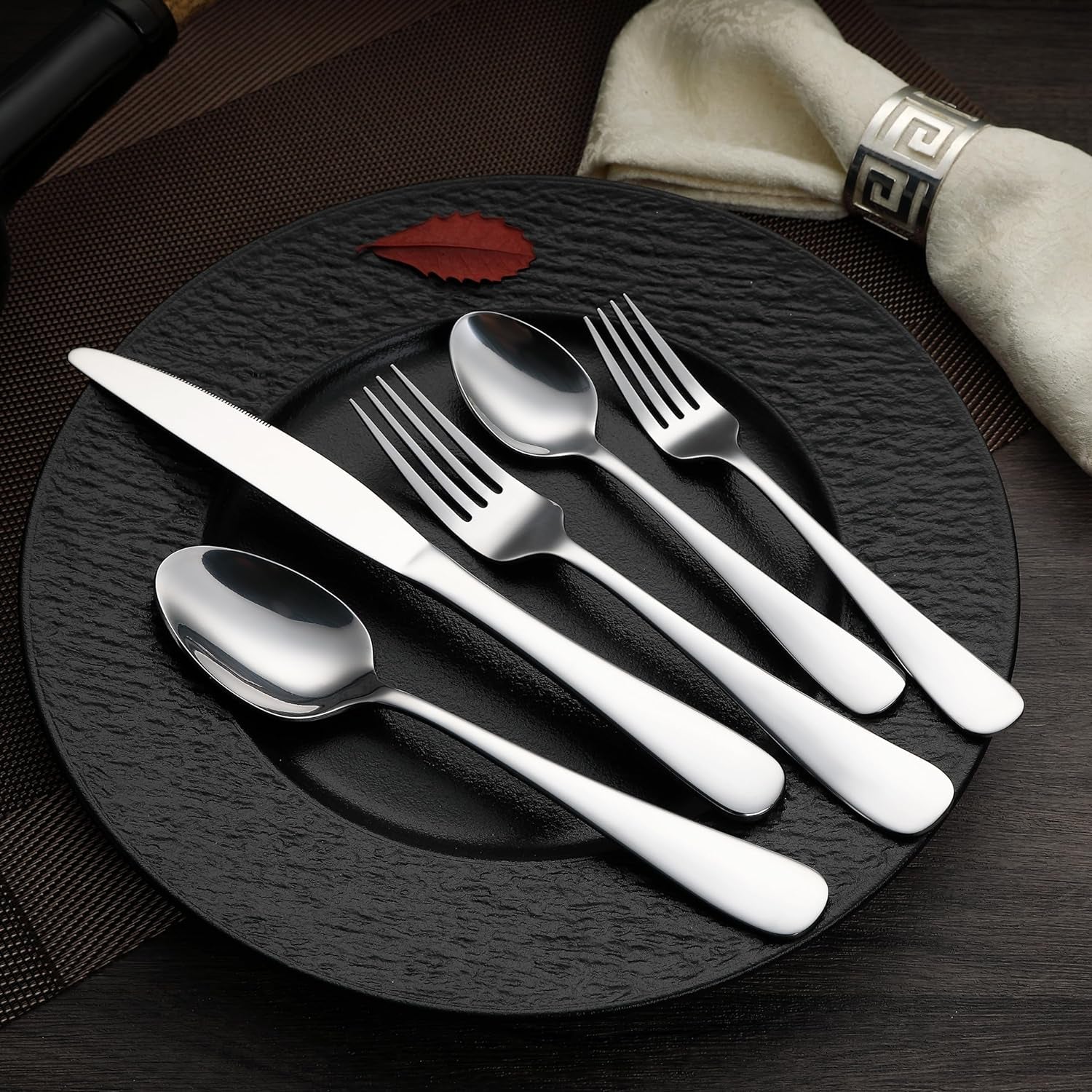 silverware-set-stainless-steel-flatware-dishwasher-safe-service-for-4-20-piece-forks-and-spoons-round-edge-everyday-use