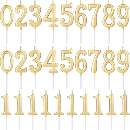 28 PCS Number Birthday Candles Champagne Cake Number Candles1