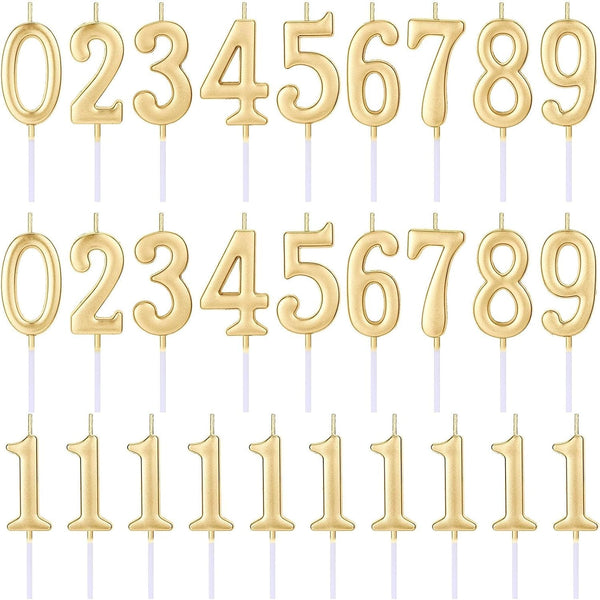 28 PCS Number Birthday Candles Champagne Cake Number Candles1