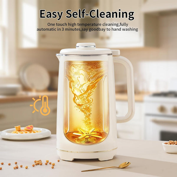 Kuhuz Nut Milk Maker,42Oz Plant Based Milk Machine for Homemade Almond/Oat/Soy,10-In-1 Countertop Blender with Juice/Milkshake/Food Processor/Boil Water,Delay Start/Keep Warm/Self Cleaning,White6