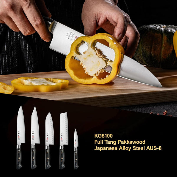 8.27 Inch Japanese Chef Knife Kitchen Knife, Japan AUS-8 Alloy Steel Gyuto Knife with Full-Tang Pakkawood Handle, Chef'S Knives with Premium Gift Box (Classic Series)9