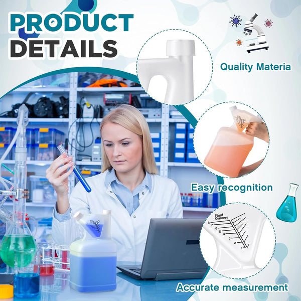 1 Pcs 128Oz Measuring Containers 1 Gallon Hdpe Chemical Ounce Measuring Jug Cups with Lids Cover Plastic Bottle, up to 8Oz Capacity3