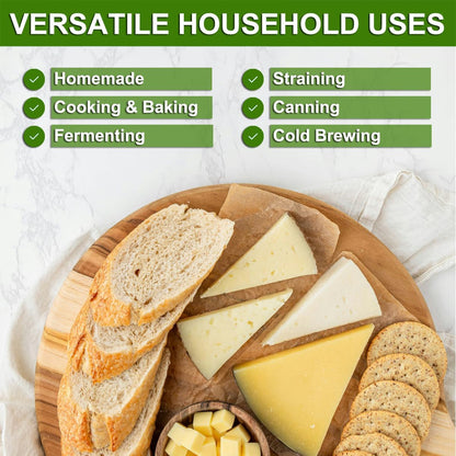 6 Pcs Cheese Cloths, 20X20 Inch, 100% Unbleached Cotton, Grade 100 Reusable Cheese Cloth with Fabric Fine Mesh Cloth, Reusable Muslin Cheesecloth for Straining, Juicing, Cooking, Baking5